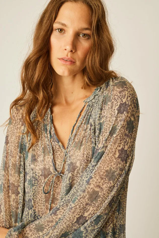 Penny Blouse Snowflake Sea Women Natalie Martin Tops