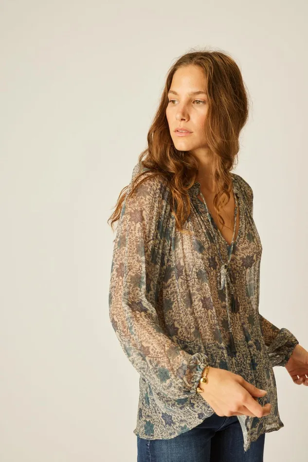 Penny Blouse Snowflake Sea Women Natalie Martin Tops