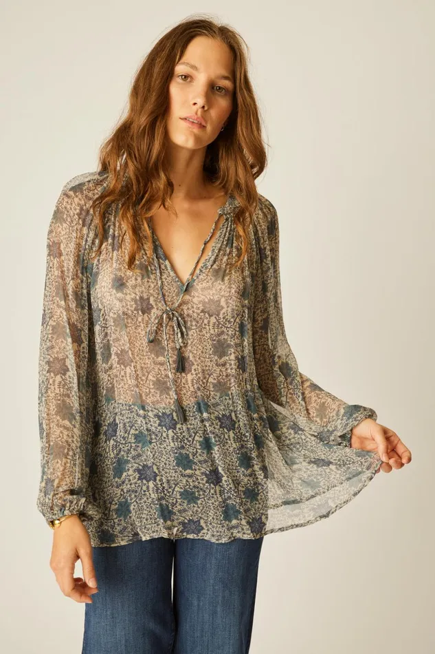 Penny Blouse Snowflake Sea Women Natalie Martin Tops