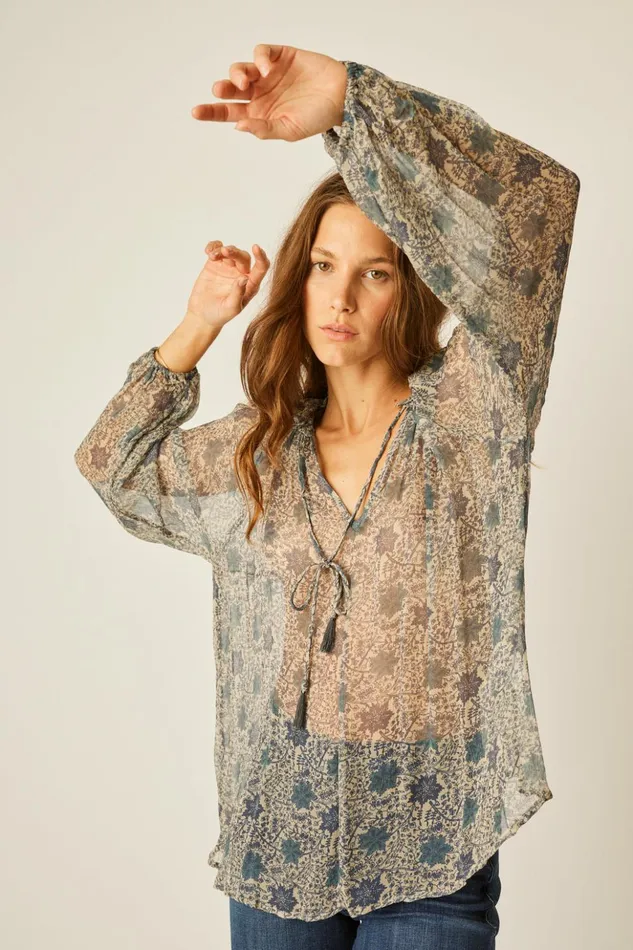 Penny Blouse Snowflake Sea Women Natalie Martin Tops