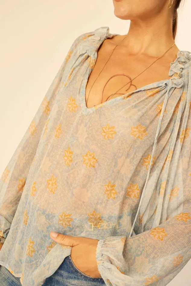 Penny Blouse Snowflake Tangerine Women Natalie Martin Tops