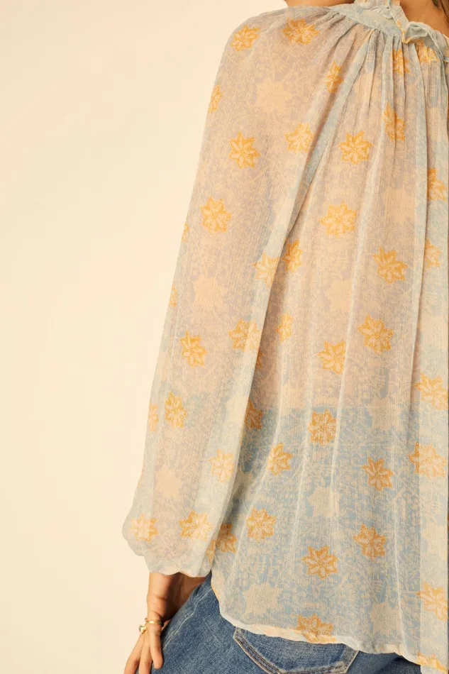 Penny Blouse Snowflake Tangerine Women Natalie Martin Tops