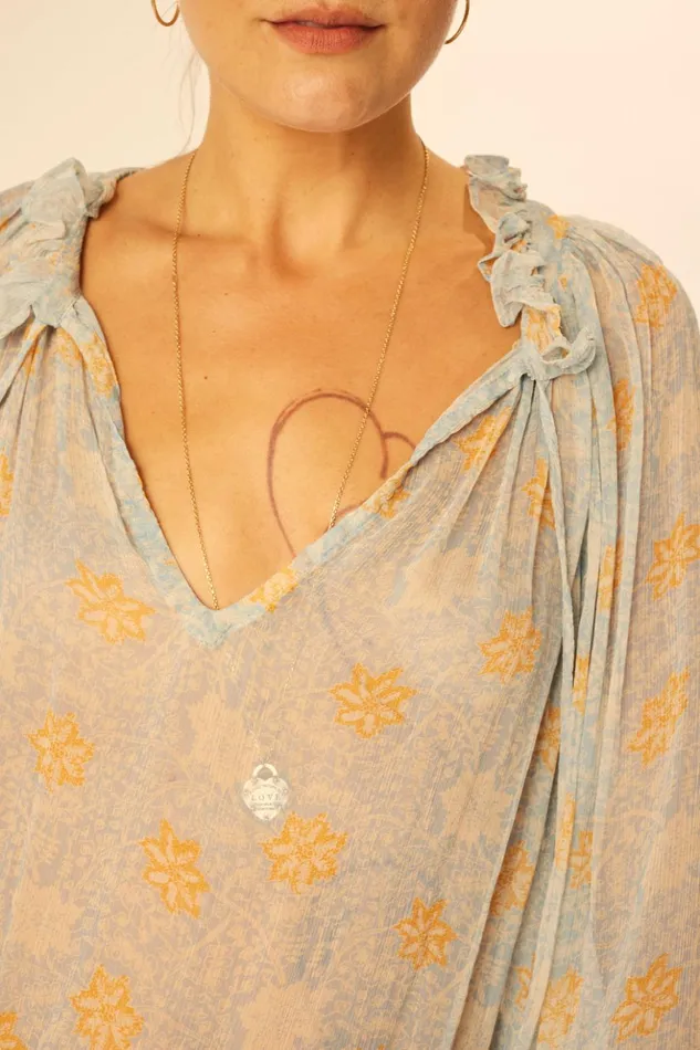 Penny Blouse Snowflake Tangerine Women Natalie Martin Tops