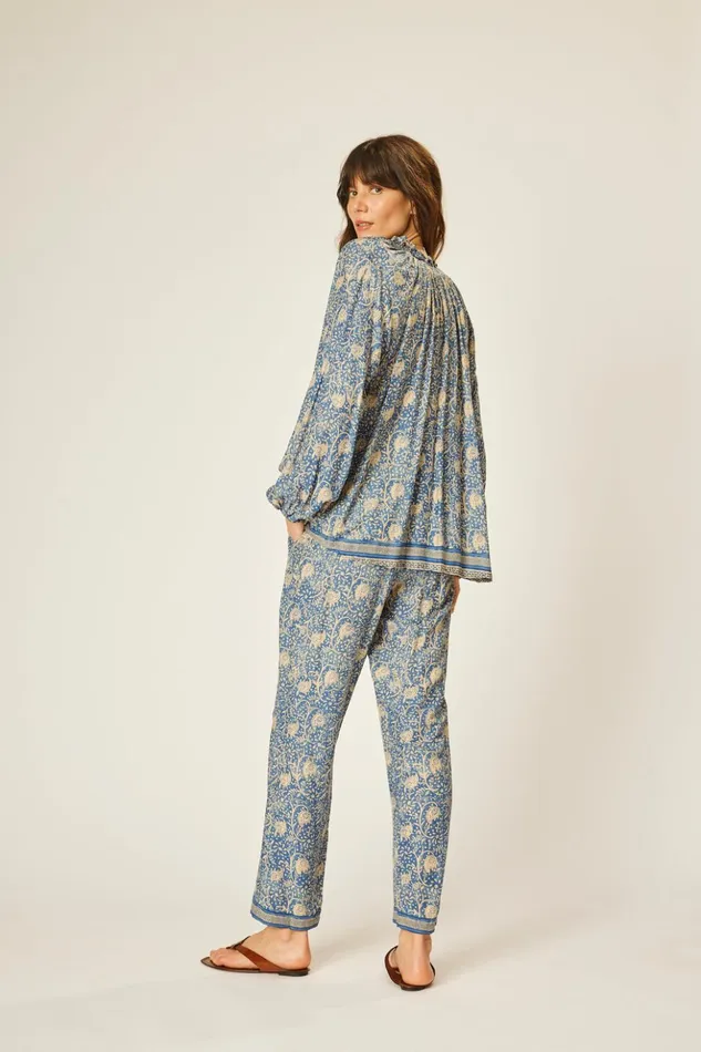 Penny Blouse Water Lily Blue Women Natalie Martin Tops