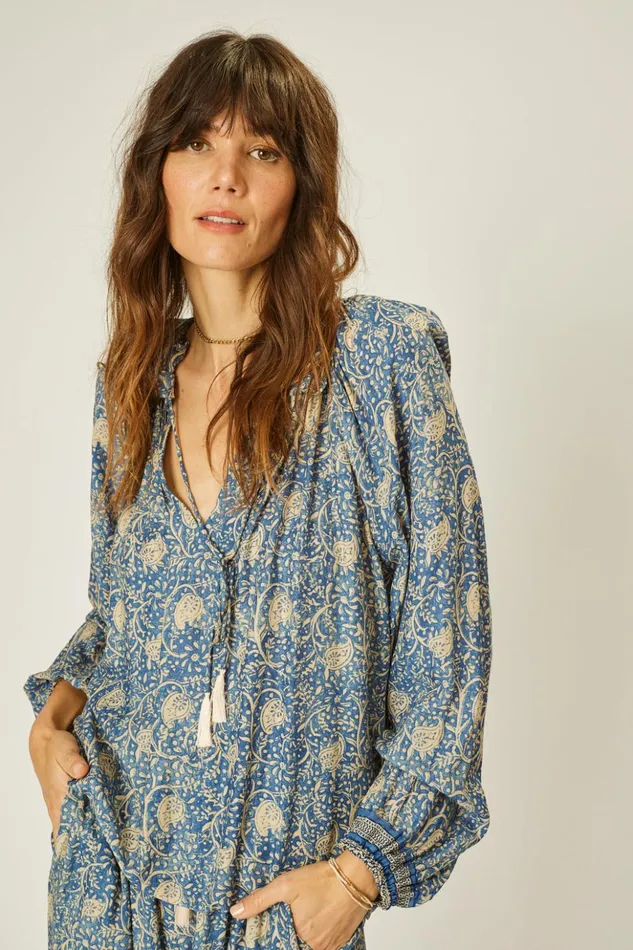 Penny Blouse Water Lily Blue Women Natalie Martin Tops
