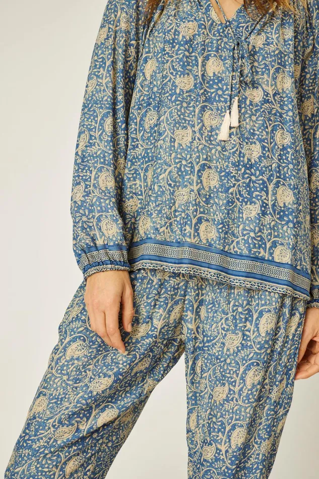 Penny Blouse Water Lily Blue Women Natalie Martin Tops