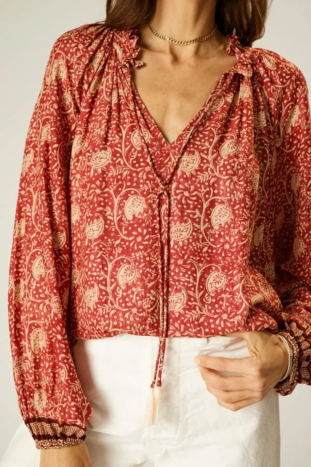 Penny Blouse Water Lily Terracotta Women Natalie Martin Tops