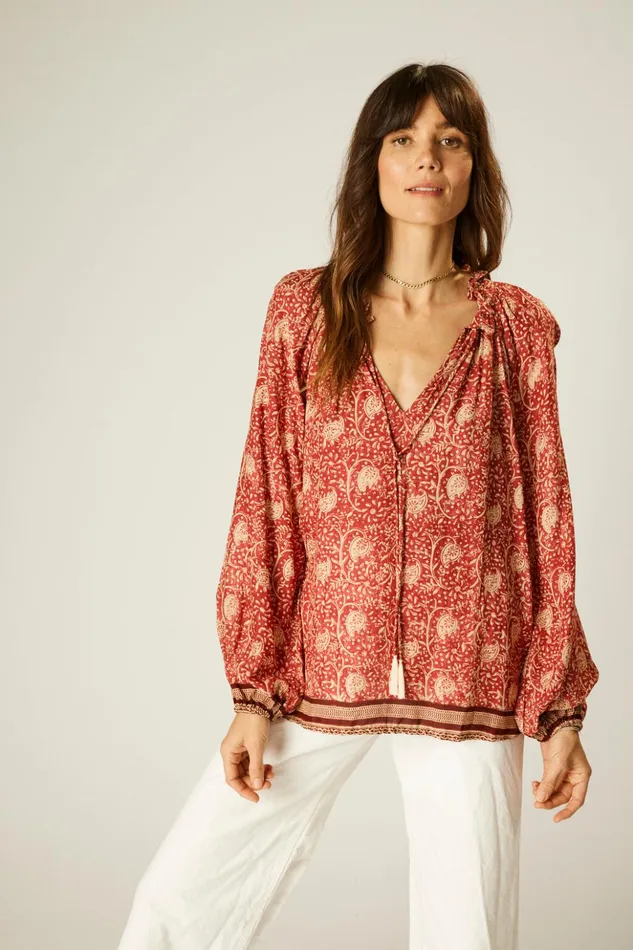 Penny Blouse Water Lily Terracotta Women Natalie Martin Tops