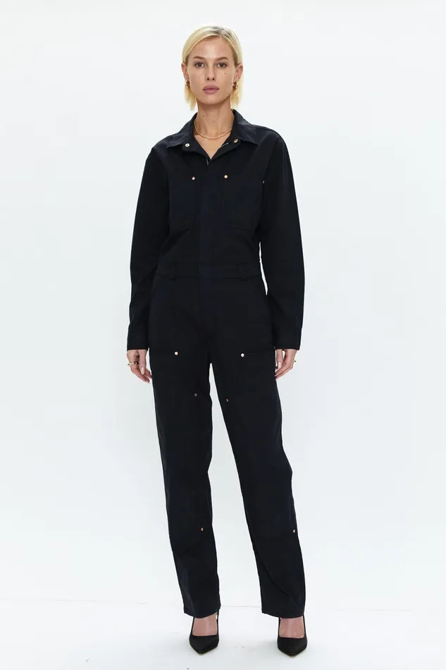 Pistola Denim Abigail Long Sleeve Carpenter Jumpsuit 8211 Black Women Jumpsuits and Rompers Pistola Denim Abigail Long Sleeve Carpenter Jumpsuit 8211 Black Women Jumpsuits and Rompers
