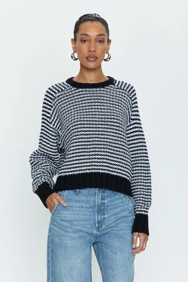 Pistola Denim Adina Every Day Sweater 8211 Midnight White Women Sweaters and Knits Pistola Denim Adina Every Day Sweater 8211 Midnight White Women Sweaters and Knits