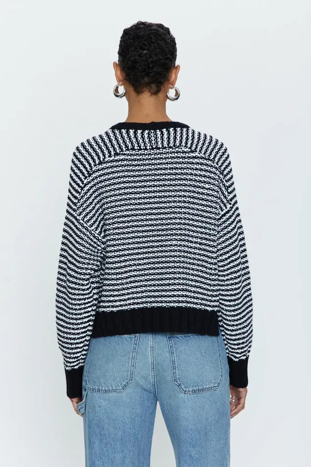 Pistola Denim Adina Every Day Sweater 8211 Midnight White Women Sweaters and Knits