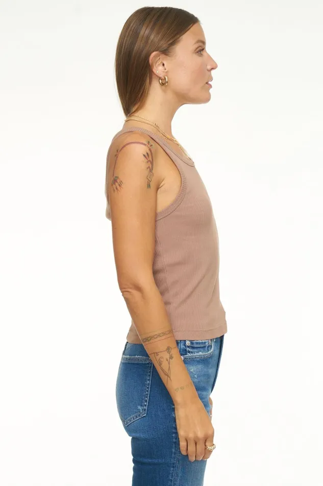 Pistola Denim Alden Scoop Neck Tank 8211 Mushroom Women Tops
