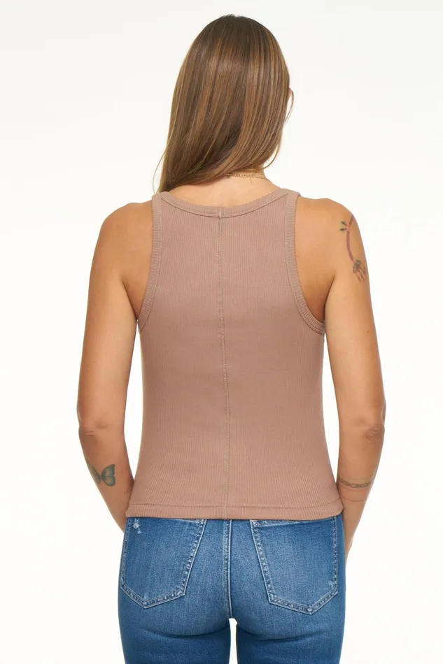 Pistola Denim Alden Scoop Neck Tank 8211 Mushroom Women Tops