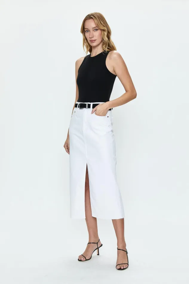 Pistola Denim Alice Midi Skirt 8211 White Women Denim
