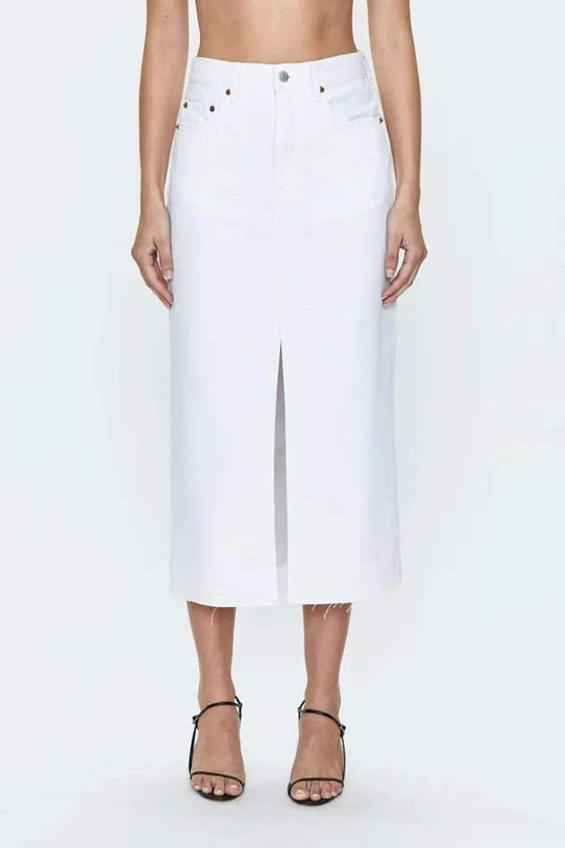 Pistola Denim Alice Midi Skirt 8211 White Women Denim