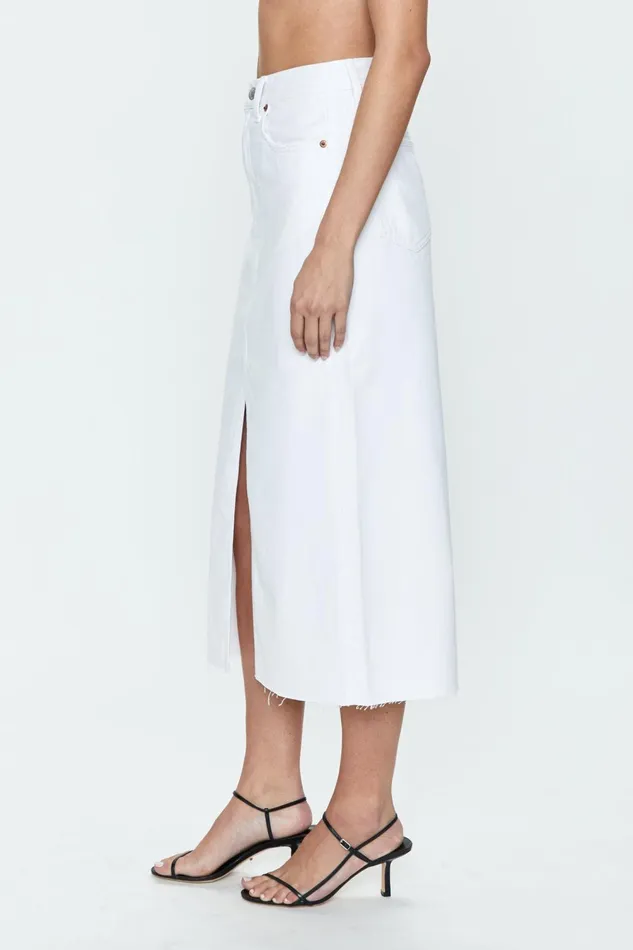 Pistola Denim Alice Midi Skirt 8211 White Women Denim