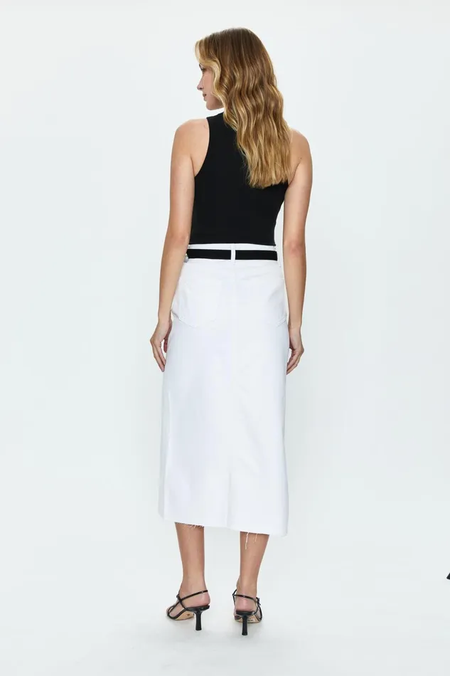 Pistola Denim Alice Midi Skirt 8211 White Women Denim