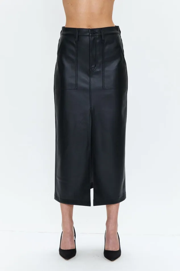 Pistola Denim Alice Utility Midi Skirt 8211 Slate Black Women Shorts and Skirts