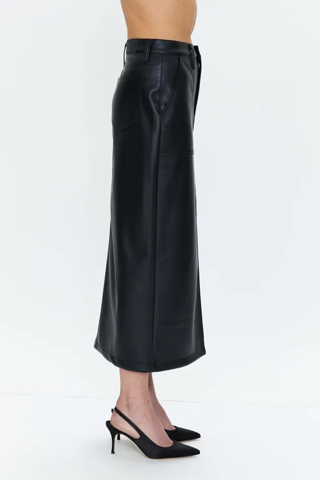 Pistola Denim Alice Utility Midi Skirt 8211 Slate Black Women Shorts and Skirts