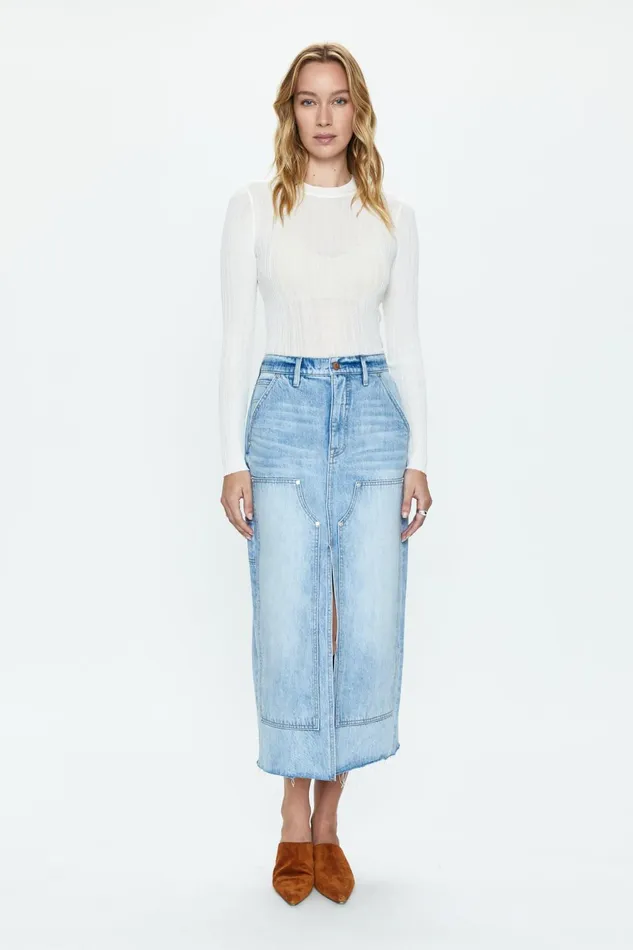 Pistola Denim Alice Workwear High Rise Midi Skirt 8211 Coastal Women Denim