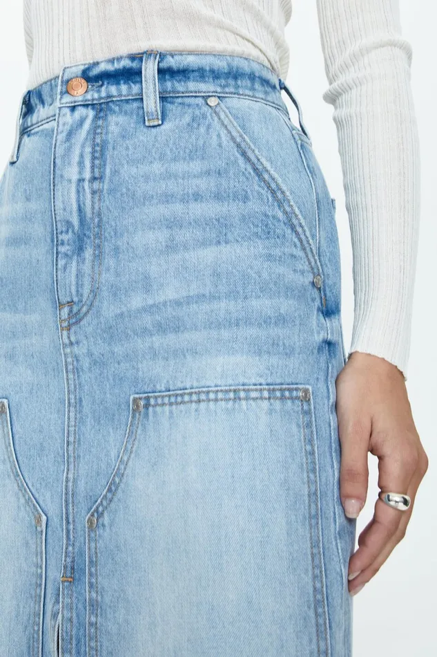 Pistola Denim Alice Workwear High Rise Midi Skirt 8211 Coastal Women Denim