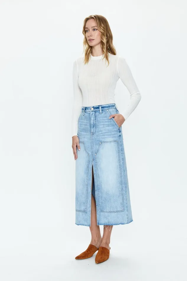 Pistola Denim Alice Workwear High Rise Midi Skirt 8211 Coastal Women Denim