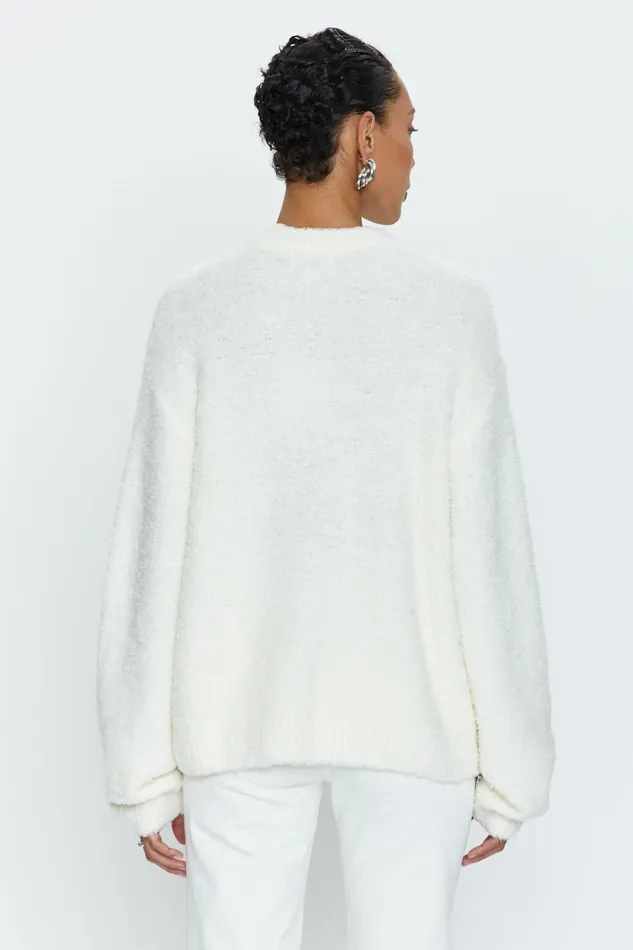 Pistola Denim Alpine Cozy Crew Neck Sweater 8211 Ivory Women Sweaters and Knits
