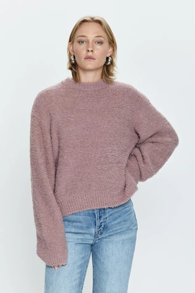 Pistola Denim Alpine Cozy Crew Neck Sweater 8211 Rose Wood Women Sweaters and Knits