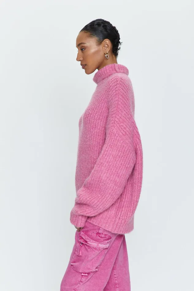 Pistola Denim Ashley Turtleneck Sweater 8211 Aurora Pink Women Sweaters and Knits