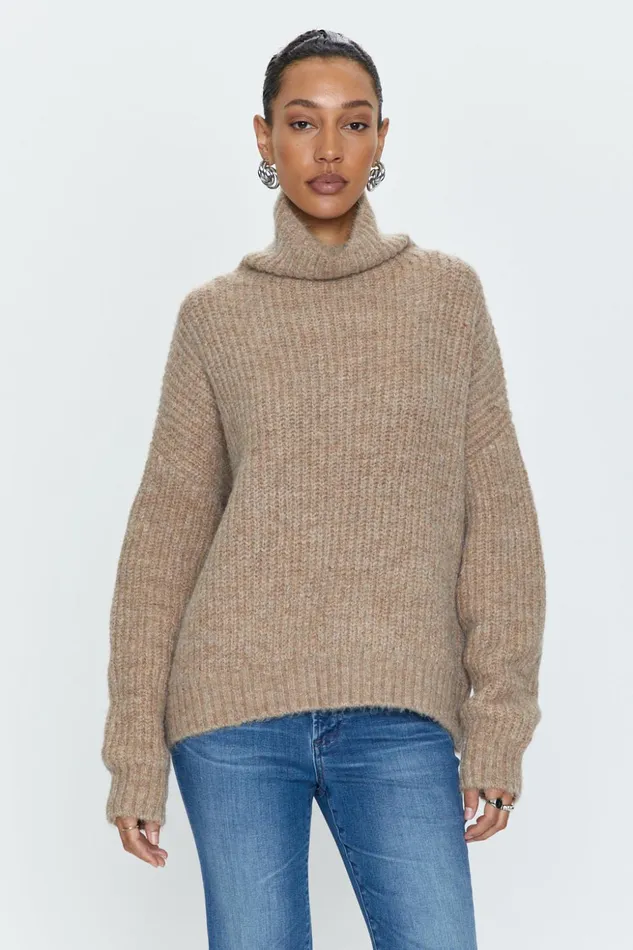 Pistola Denim Ashley Turtleneck Sweater 8211 Camel Women Sweaters and Knits