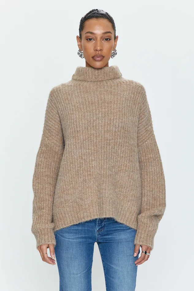 Pistola Denim Ashley Turtleneck Sweater 8211 Camel Women Sweaters and Knits