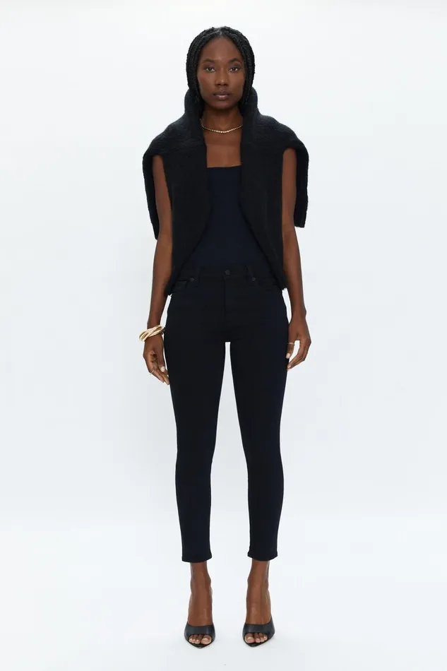 Pistola Denim Audrey Mid Rise Skinny 8211 Dark Vinyl Women Denim
