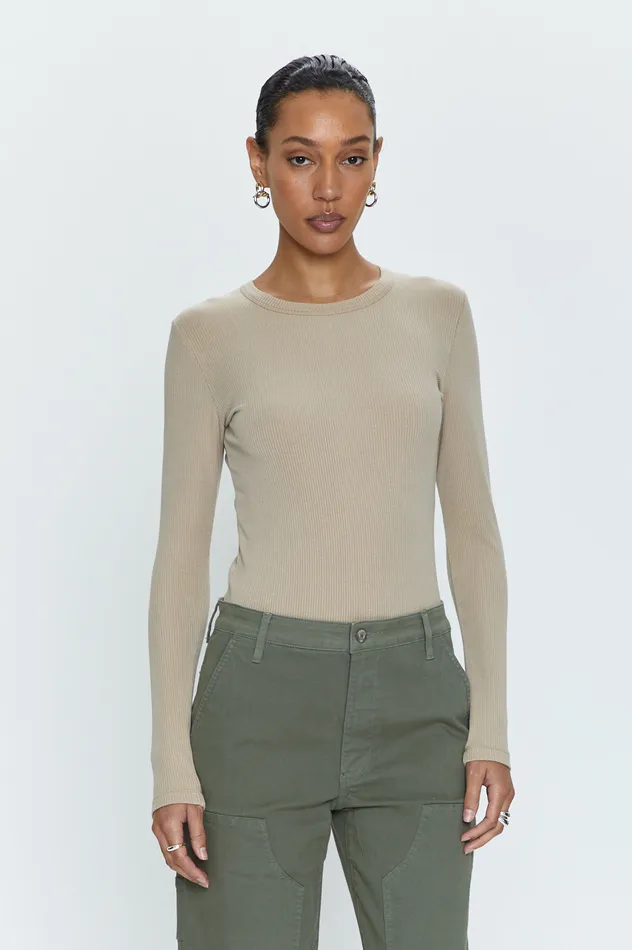 Pistola Denim Bailey Long Sleeve Crew Neck Thong Bodysuit 8211 Mink Women Tops Pistola Denim Bailey Long Sleeve Crew Neck Thong Bodysuit 8211 Mink Women Tops