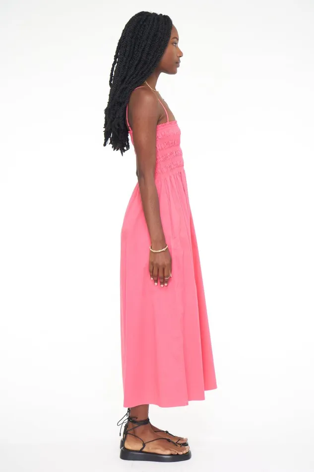 Pistola Denim Bianca Smocked Bodice Dress 8211 Pink Punch Women Dresses
