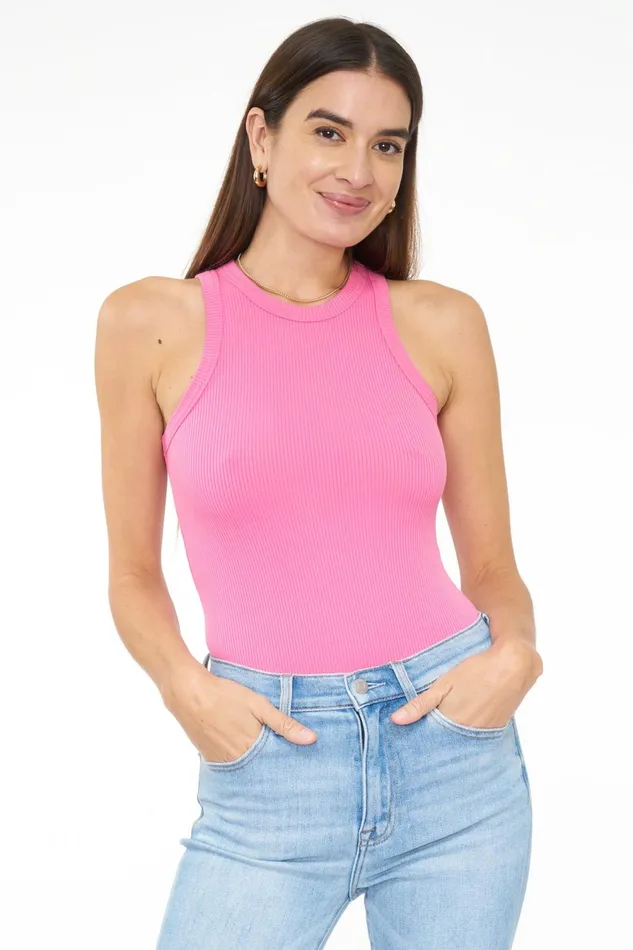 Pistola Denim Blake Crewneck Bodysuit 8211 Flamingo Women Tops