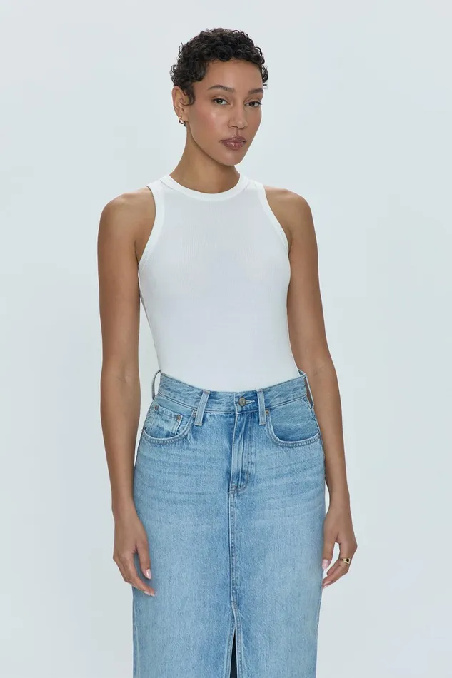 Pistola Denim Blake Crewneck Bodysuit 8211 Le Blanc Women Tops