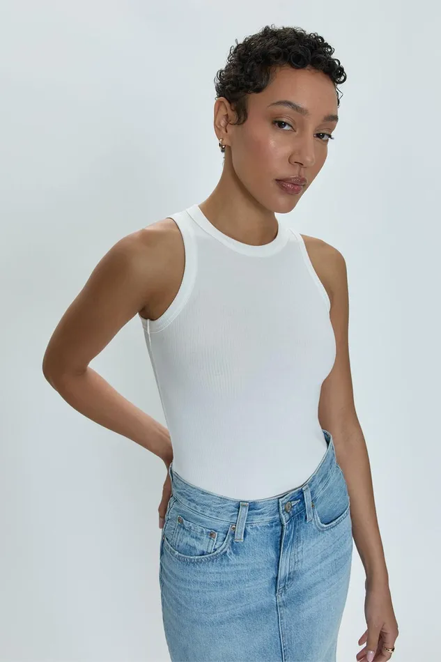 Pistola Denim Blake Crewneck Bodysuit 8211 Le Blanc Women Tops