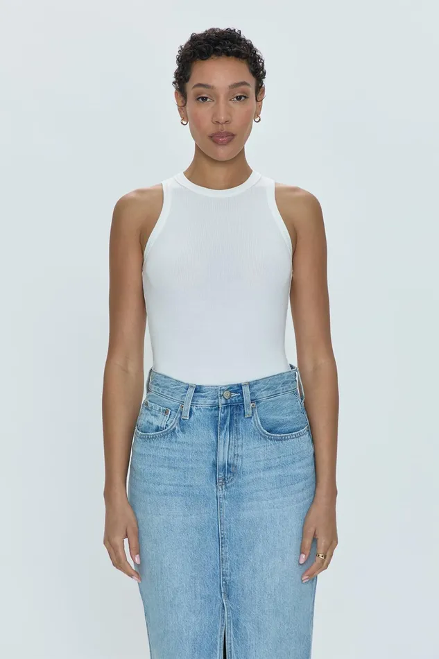 Pistola Denim Blake Crewneck Bodysuit 8211 Le Blanc Women Tops
