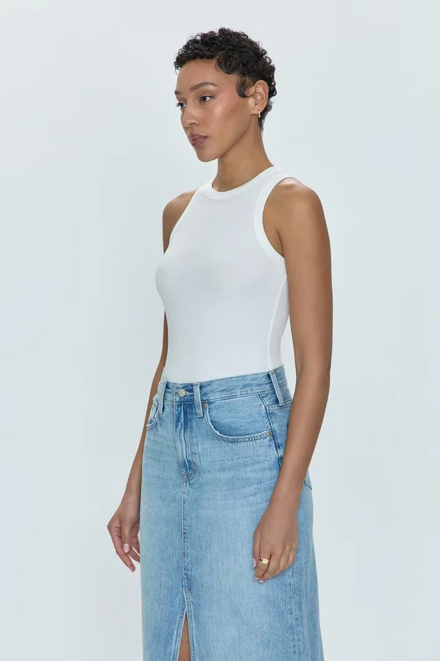 Pistola Denim Blake Crewneck Bodysuit 8211 Le Blanc Women Tops
