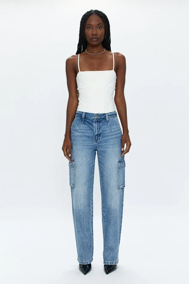 Pistola Denim Bobbie Cargo Mid Rise Vintage Straight 8211 Regent Women Denim