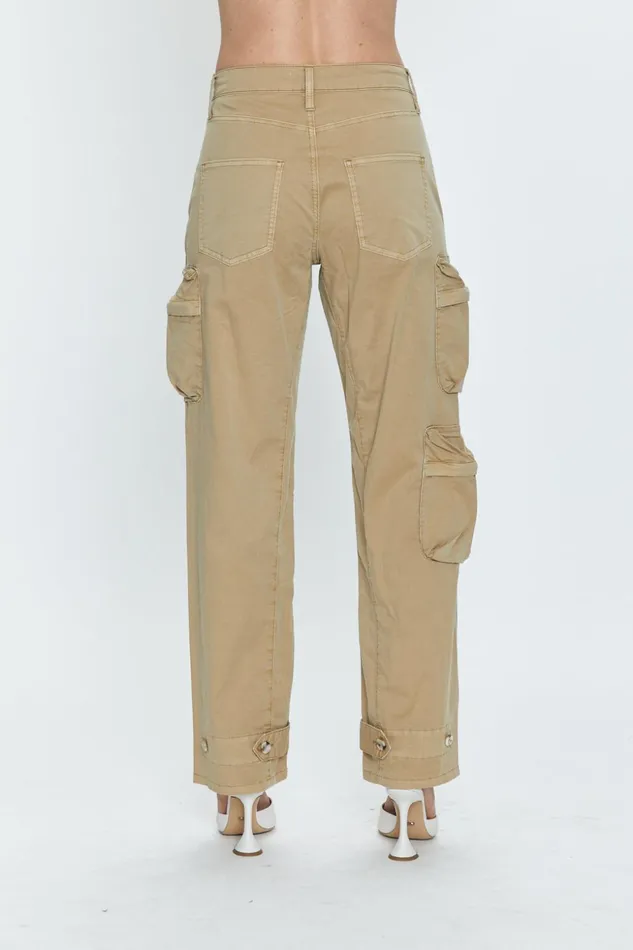 Pistola Denim Bobbie Mid Rise Loose Straight Cargo 8211 Coconut Women Pants