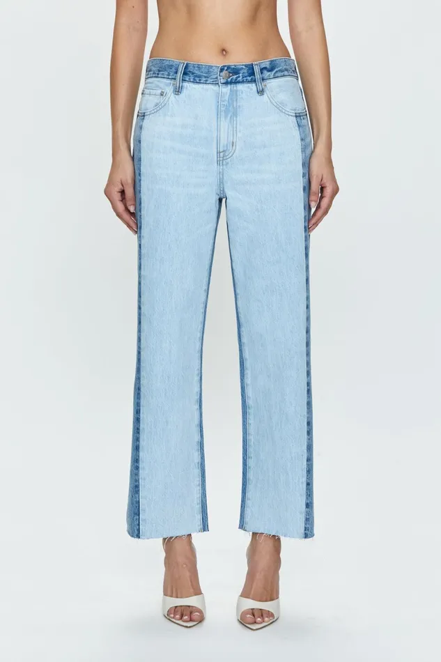 Pistola Denim Bobbie Spliced Mid Rise Straight 8211 Palais Women Denim