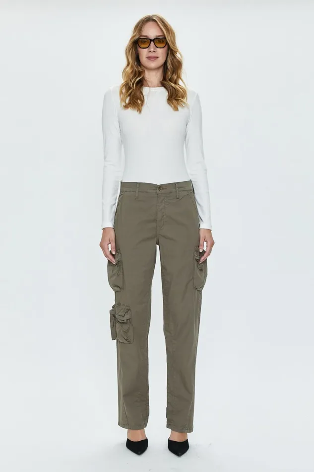 Pistola Denim Bobbie Utility Mid Rise Loose Straight Cargo 8211 Dark Olive Women Pants Pistola Denim Bobbie Utility Mid Rise Loose Straight Cargo 8211 Dark Olive Women Pants