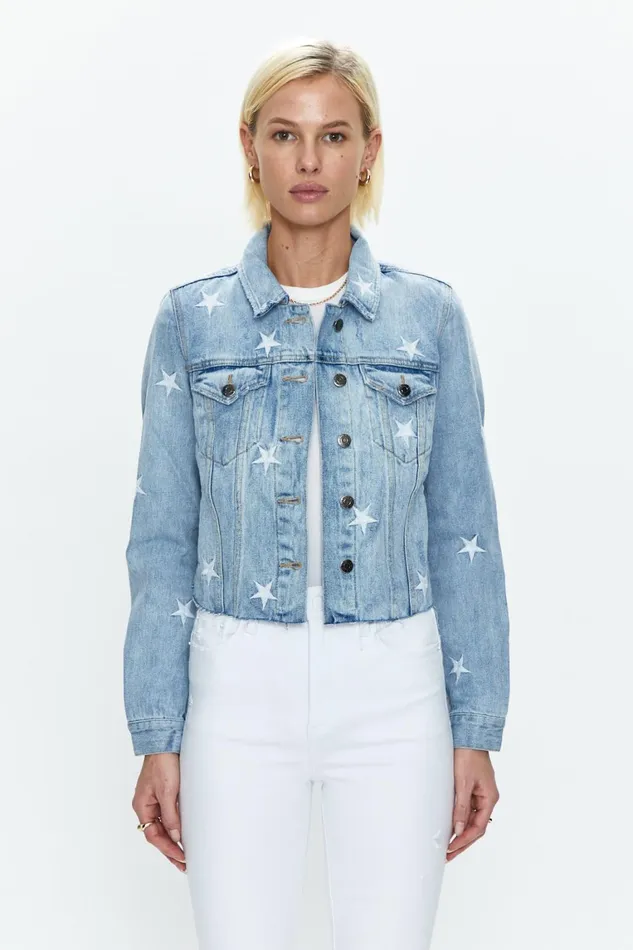 Pistola Denim Brando Star Embroidery Denim Jacket 8211 Zodiac Women Denim