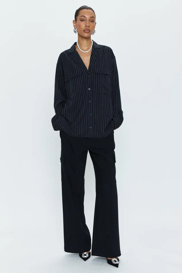 Pistola Denim Brynn High Rise Relaxed Cargo 8211 Black Women Pants