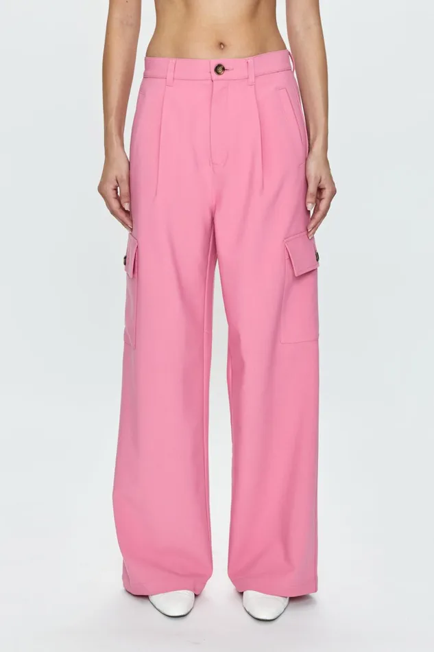 Pistola Denim Brynn High Rise Relaxed Cargo Trouser 8211 Pink Cosmos Women Pants