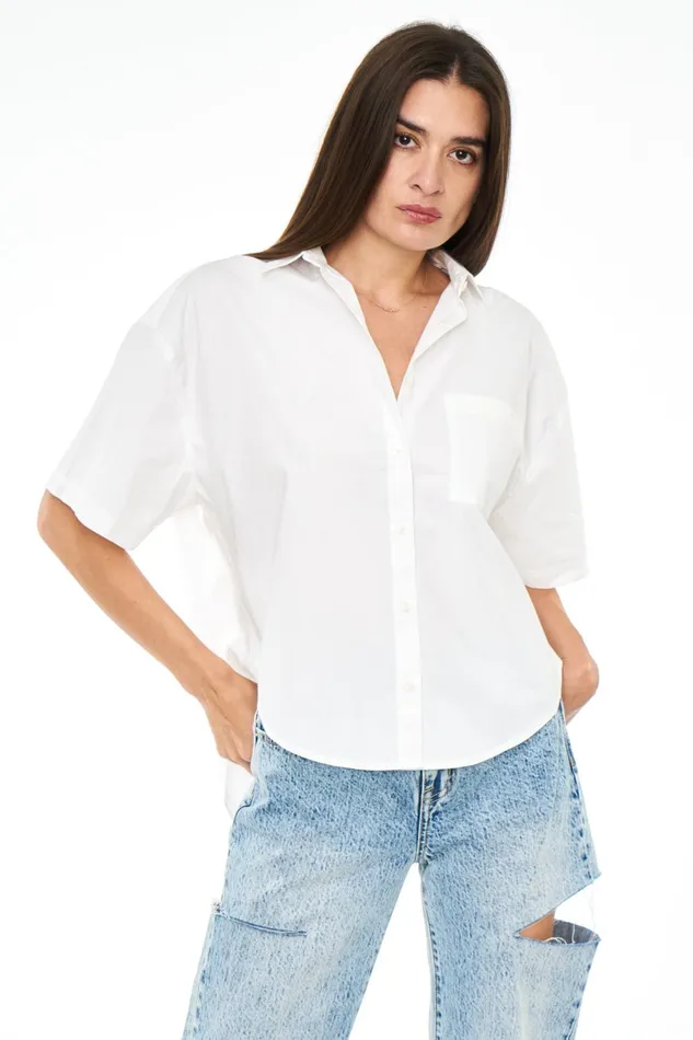 Pistola Denim Cam Short Sleeve Button Down Shirt 8211 Le Blanc Women Tops