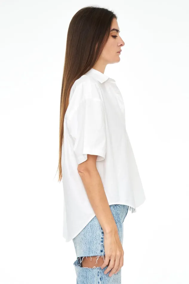 Pistola Denim Cam Short Sleeve Button Down Shirt 8211 Le Blanc Women Tops