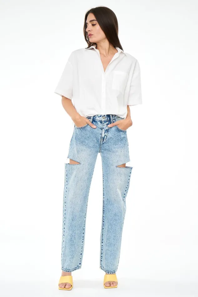 Pistola Denim Cam Short Sleeve Button Down Shirt 8211 Le Blanc Women Tops