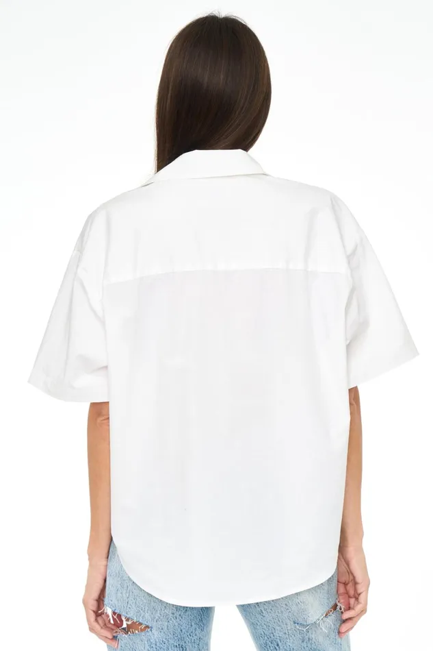 Pistola Denim Cam Short Sleeve Button Down Shirt 8211 Le Blanc Women Tops